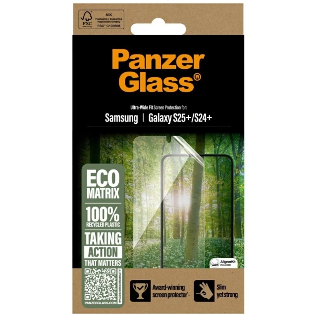 Szkło hartowane do Samsung Galaxy S25+ Plus PanzerGlass Ultra-Wide Fit Eco Matrix