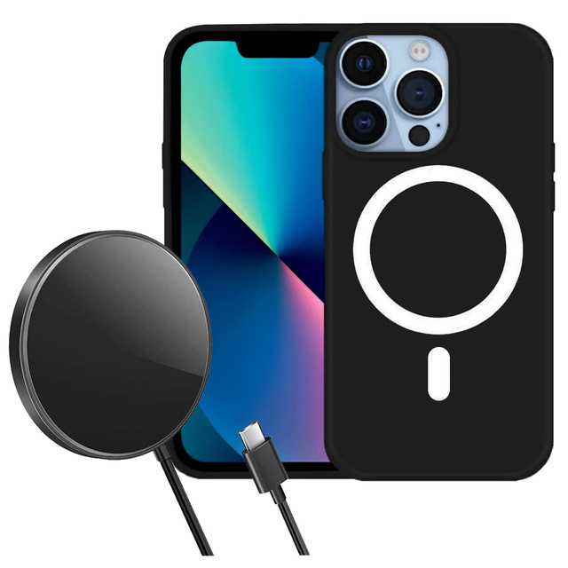 Чохол MagSafe Ultra Slim Mag Alogy для Apple iPhone 13 Pro Qi Chargers Black Wireless Charger