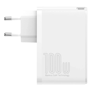 Швидкий зарядний пристрій Baseus GaN2 Pro 100W USB / USB Type C Quick Charge 4 Power Delivery білий (CCGAN2P-L02)