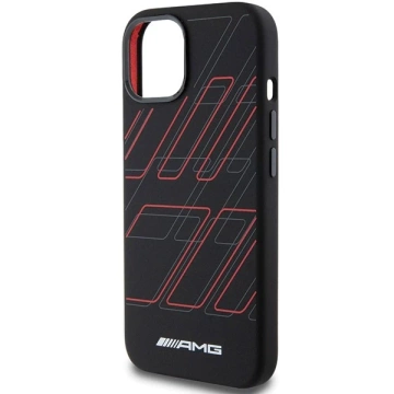 Etui do iPhone 15 AMG Silicone Rhombuses MagSafe czarne