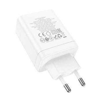 HOCO 2 x USB typ C USB A PD QC3.0 3A 35W nástěnná nabíječka bílá