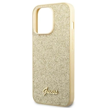 Etui Guess GUHCP14XHGGSHD pro Apple iPhone 14 Pro Max 6,7" zlatý/zlatý pevný obal Glitter Script
