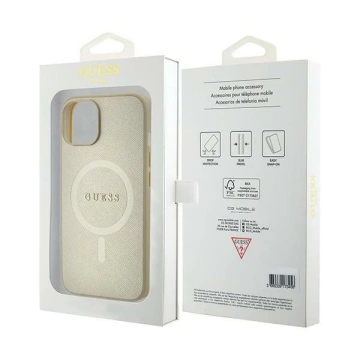 Etui Guess GUHMP15MPSAHMCB für iPhone 15 Plus 6,7" Hardcase Saffiano MagSafe Gold/Gold