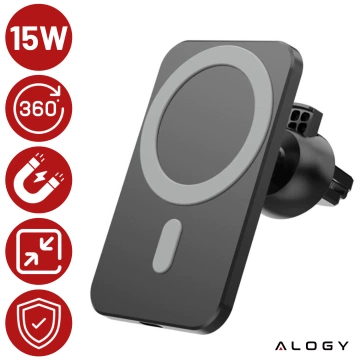 Autohalterung mit Qi MagSafe Alogy Ladegerät für ein Gitter / Board 15W