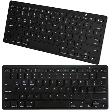 Drahtlose Bluetooth BT 3.0-Tastatur, universell für iPad iMac iOS Android Windows Slim Schwarz
