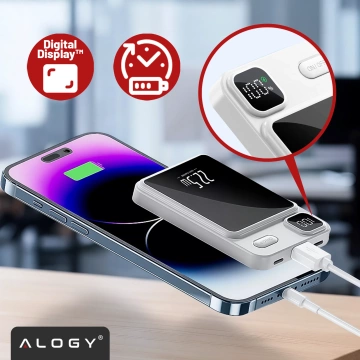 PowerBank Alogy MagCharge 22.5W PD20W PowerDelivery Fast Charging 10000mAh Wireless for MagSafe White