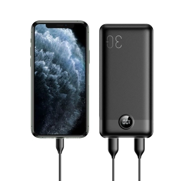 Powerbanka Externí baterie VEGER L30 - 30 000mAh LCD Quick Charge PD 20W černá (W3008PD)