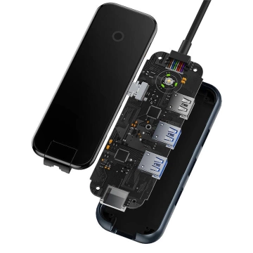 Hub 5w1 Baseus AcmeJoy series USB-C do 2xUSB 3.0 USB 2.0 USB-C PD RJ45 (szary)