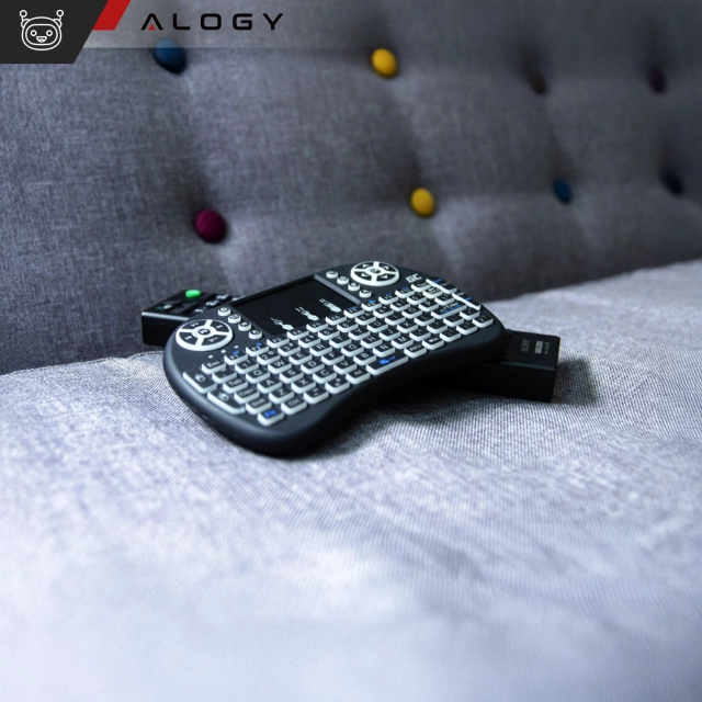 Bezdrátová mini klávesnice Alogy se 3 barvami touchpadu