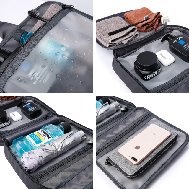 Bange Waterproof Cosmetic Bag 30x26x10 cm Foldable for Cosmetics Accessories Travel Women's Men's Black