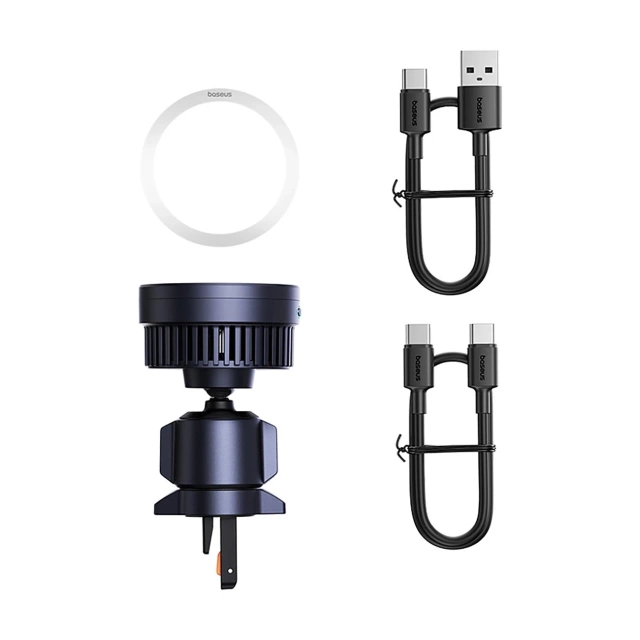Baseus MagPro Car Holder with Qi2.0 15W Inductive Charger for Air Vent - Black