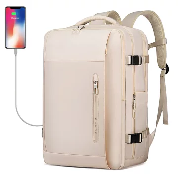 Bange Waterproof Backpack for Laptop 15.6" City Travel 45x30x16 cm for Work Airplane Men's Women's with USB Port Black