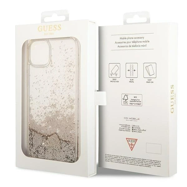 Etui Guess GUOHCP14MGLHFLGO für Apple iPhone 14 Plus 6,7" złoty/gold Hardcase Glitter Charms