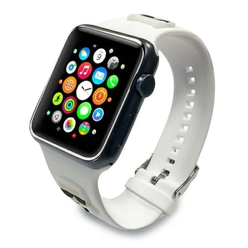 Smartwatch strap Karl Lagerfeld KLAWLSLCKW for Apple Watch 42/44/45mm white/white strap Silicone Karl