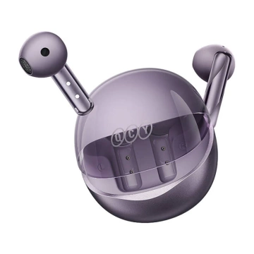 Sluchátka TWS QCY AilyBuds Clear T32 (fialová)