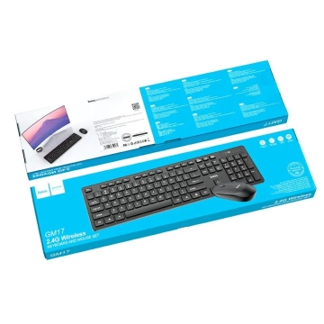 HOCO GM17 Wireless Keyboard and Mouse Set Black USB