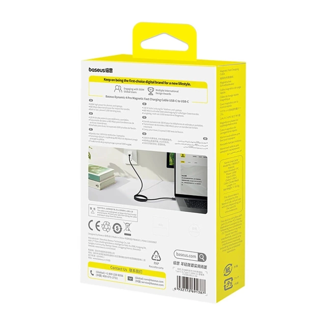 Kabel Baseus Dynamic 4 Pro Fast USB-C – USB-C 100W 1 m czarny