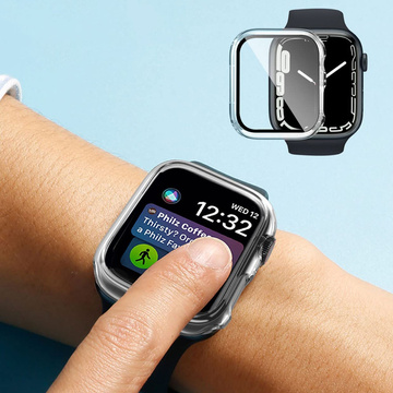 Skleněné pouzdro pro chytré hodinky Defense360 Krycí sklo pro Apple Watch 7 41mm čiré