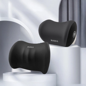 2x Alogy Car Pillow Lumbar Neck Support Memory Foam Black