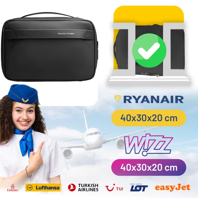Torba Podróżna Kosmetyczka Mark Ryden Męska i Damska, Pojemna 3.9 l, 4 Przegrody z Haczykiem, Zamek Błyskawiczny YKK, Materiał PU + Oxford – Czarna