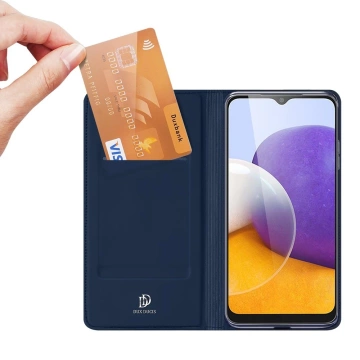 Pouzdro Dux Ducis Skin Pro s flipovým krytem pro Samsung Galaxy A22 4G modrý