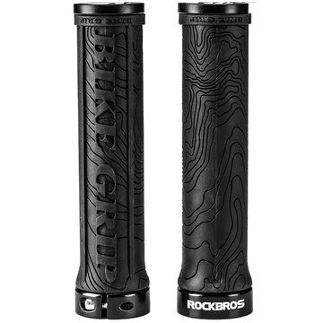 Grips bicycle grips handlebar grips ergonomic for bike Rockbros 2018-14ABK Black [2pcs]