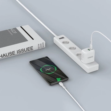 Duzzona 30W PD QC3.0 USB typ C / USB nabíjačka biela (T2)