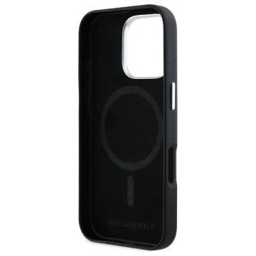 Чохол Karl Lagerfeld для iPhone 16 Pro 6.3" Black MagSafe Hardcase FW Metal Plate