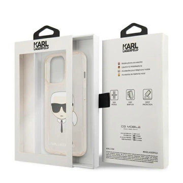 Захисний чохол для телефону Karl Lagerfeld KLHCP13LKHTUGLGO для Apple iPhone 13 Pro / 13 6.1" gold/gold hardcase Glitter Karl`s Head