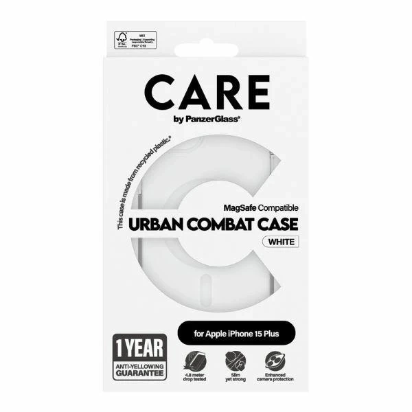 iPhone 15 Plus 6.7" CARE by PanzerGlass Urban Combat Case MagSafe White