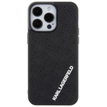 Etui Karl Lagerfeld KLHCP15X3DMKRLK na iPhone 15 Pro Max 6,7" čierne/čierne pevné puzdro 3D Rubber Multi Logo