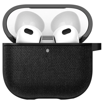 Pouzdro Spigen Urban Fit pro Apple AirPods 4 s karabinou, černá