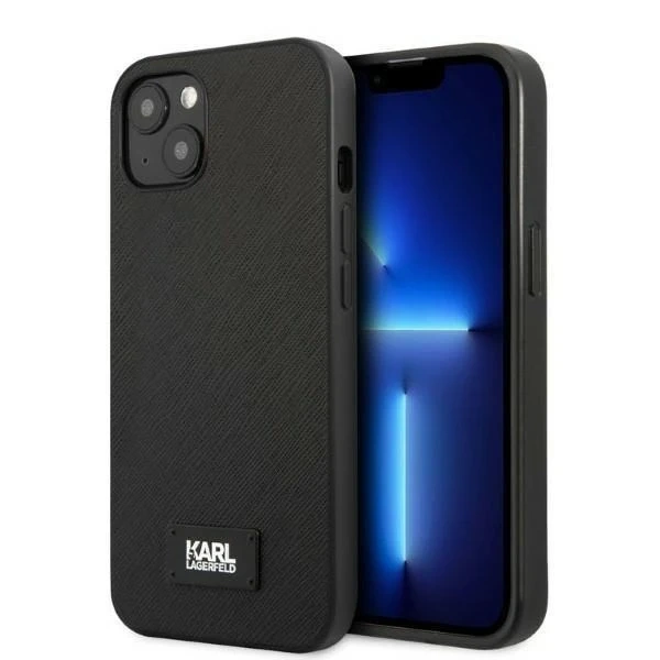 Etui ochronne na telefon Karl Lagerfeld KLHCP13SSFMP2K do Apple iPhone 13 Mini 5,4" hardcase czarny/black Saffiano Plaque