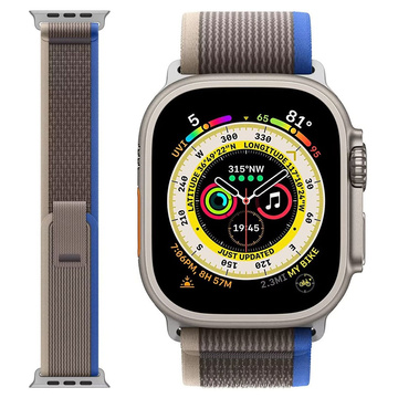 Alogy Sport Strap Nylon Velcro for Apple Watch 1/2/3/4/5/6/7/8/SE (38/40/41mm) Blue Gray