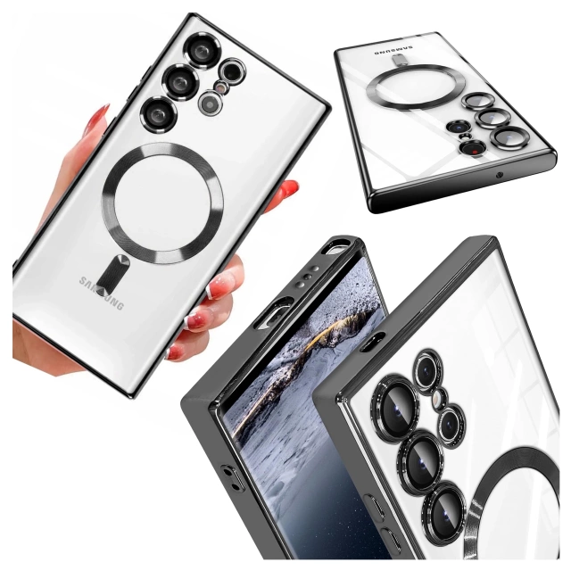 Pouzdro MagSafe pro Apple iPhone 16 Pro Max Alogy Glamour Pouzdro luxusního prstenu zlaté-průhledné