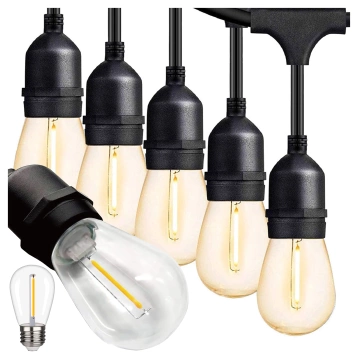 Garten-Girlandenleuchte, 10 LED-Balkonleuchten für den Garten, wasserdichte IP44-24-V-Glühbirnen