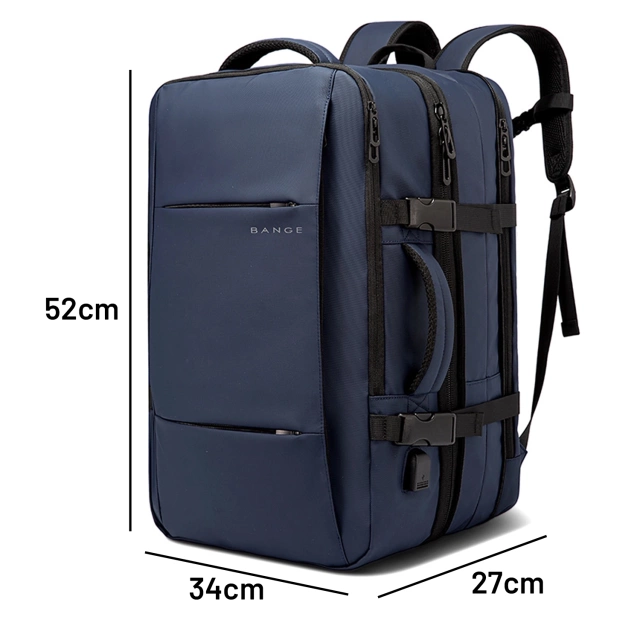 Cestovný batoh Bange BackPack business rozšíriteľný batoh Priestranná taška na 17,3" notebook s USB portom Čierna