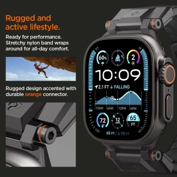 Ремінець Spigen DuraPro Armor для Apple Watch 42-49 мм – чорний, чорного кольору
