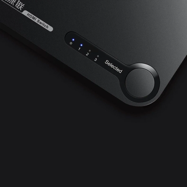 Uzelený prepínač rozdeľovač HDMI – 3x HDMI 3D 4K 7,5 Gb/s 36 bitov na kanál čierny (40234)