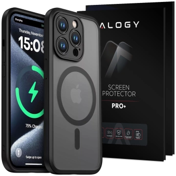 Pouzdro pro Apple iPhone 14 Pro Alogy MagSafe Hybrid Matte Case Matný kryt s ochranou objektivu černé sklo