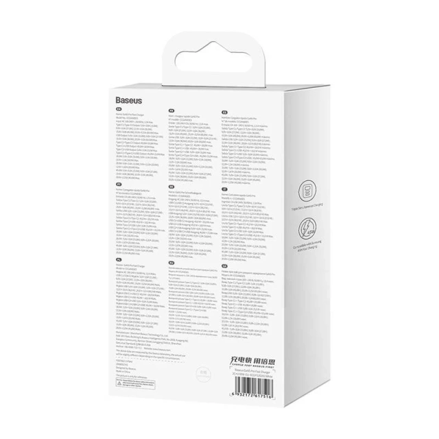 Baseus GaN5 Pro 2xUSB-C USB wall charger, 65W (white)