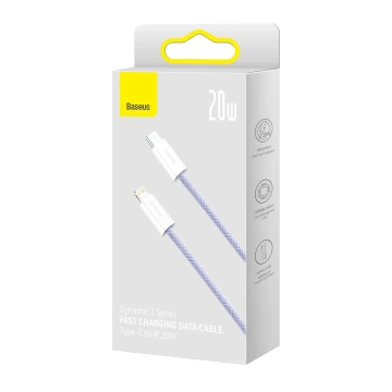 Baseus Dynamic 2 Series fast charging cable USB-C - Lightning 20W 480Mbps 1m purple