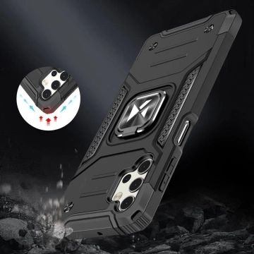 Wozinsky Ring Armor odolné hybridní pouzdro magnetický držák krytu pro Samsung Galaxy A73 černý