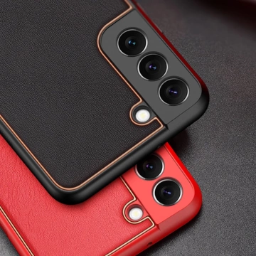 Dux Ducis Yolo elegantní kryt z ekologické kůže pro Samsung Galaxy S22 (S22 Plus) červený