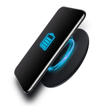 Індуктивний зарядний пристрій Forcell Qi 15W Quick Charge USB-C, тонкий, чорний