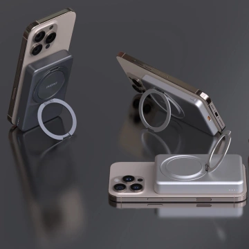 Powerbank Dudao K28 10000mAh 22.5W MagSafe Podstawka Srebrny