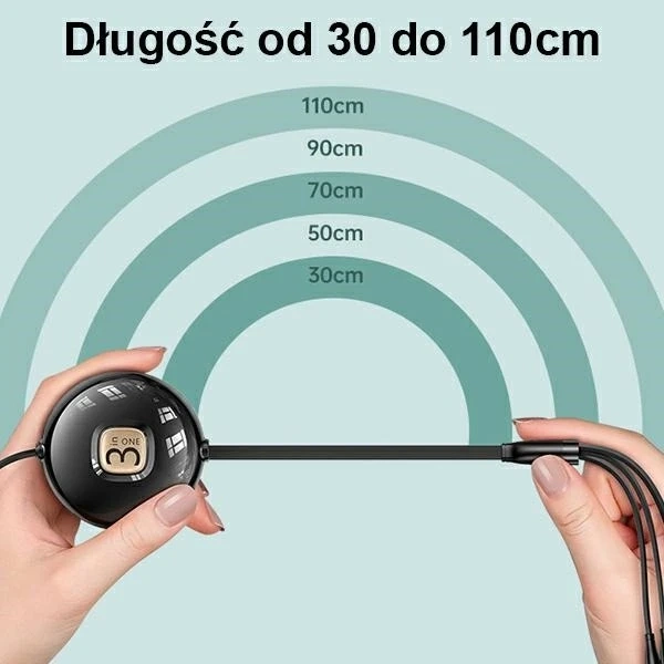 USAMS Kabel U69 3w1 1m zielony/zelený (lightning/microUSB/USB-C)