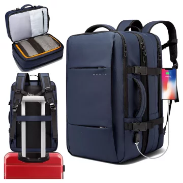 Bange Waterproof Backpack for Laptop 15.6" City Travel 45x30x16 cm for Work Airplane Men's Women's with USB Port Black