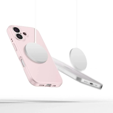 Силіконовий чохол Tech-Protect MagSafe для iPhone 16e рожевого кольору