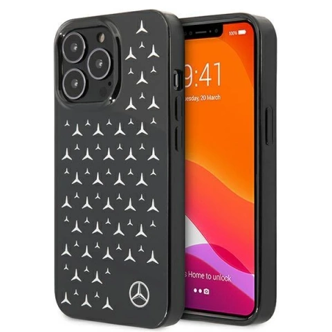 Захисний чохол Mercedes MEHCP13LESPBK для Apple iPhone 13 Pro / 13 6.1" black/black hardcase Silver Stars Pattern